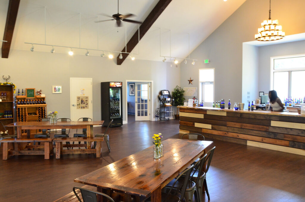 Starrlight Mead in Pittsboro, North Carolina has a lot of spacious seating inside its tasting room.